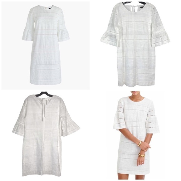 J. Crew Dresses & Skirts - J Crew Flutter Sleeve Shift Dress In Eyelet 100% Cotton SIZE 8